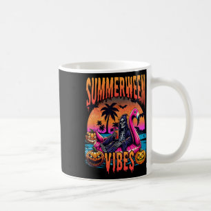 Summerween Vibes Halloween Summer Vacation Skeleto Coffee Mug