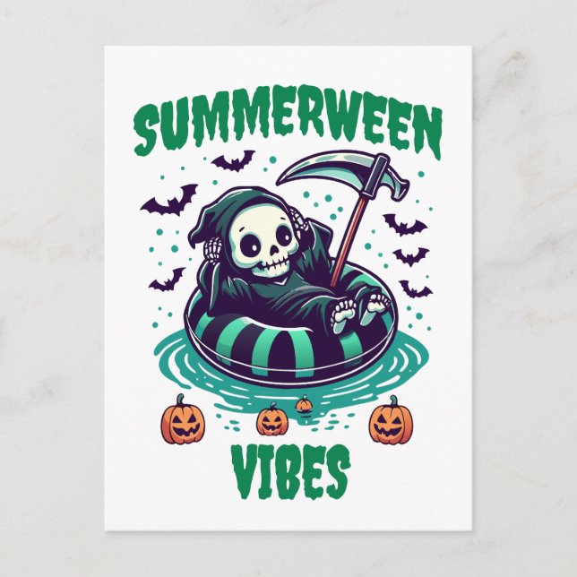 Summerween Vibes – Reaper Relaxed Postcard (Front)
