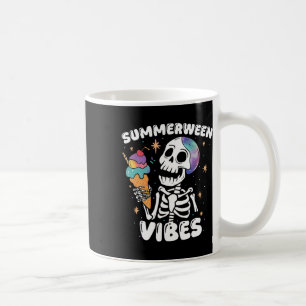 Summerween Vibes Skeleton Ice Cream Art Summer Hal Coffee Mug
