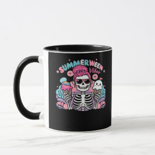 Summerween Vibes Skeleton IceCream Summer Vacation Mug
