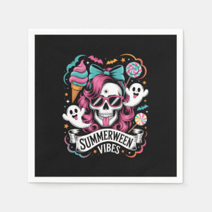Summerween Vibes Skeleton Napkin