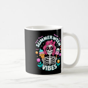 Summerween Vibes Skeleton Spooky Vacation Hallowee Coffee Mug