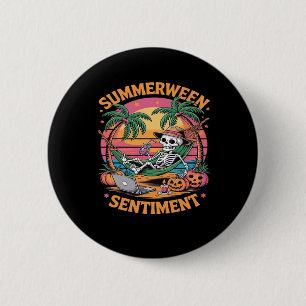 Summerween Vibes, Skeleton Summer Vacation, Summer 6 Cm Round Badge