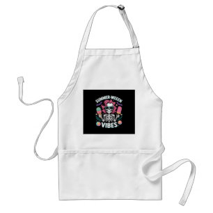 Summerween Vibes Skeleton Vacation Halloween Summe Standard Apron