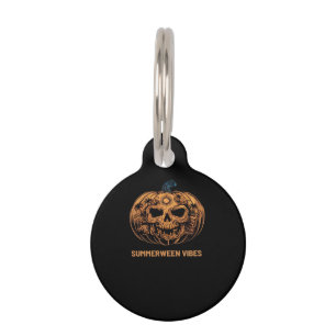 Summerween Vibes Spooky Summer Pumpkin Classic 202 Pet Tag