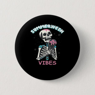 Summerween Vibes Spooky Summer Pumpkin Classic 6 Cm Round Badge
