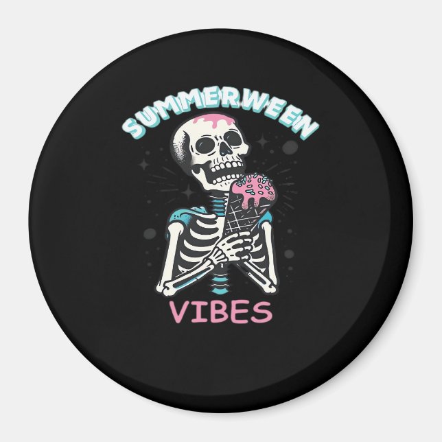 Summerween Vibes Spooky Summer Pumpkin Classic Magnet (Front)