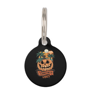 Summerween Vibes Spooky Summer Pumpkin  Pet Tag