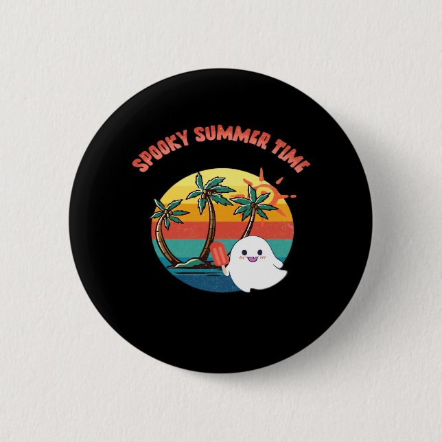 Summerween Vibes - Spooky Summer Time Classic 6 Cm Round Badge (Front)