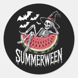 Summerween Watermelon Classic Round Sticker