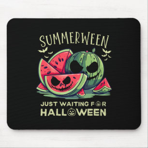 Summerween Watermelon Ghost Halloween Ts Summer Vi Mouse Pad
