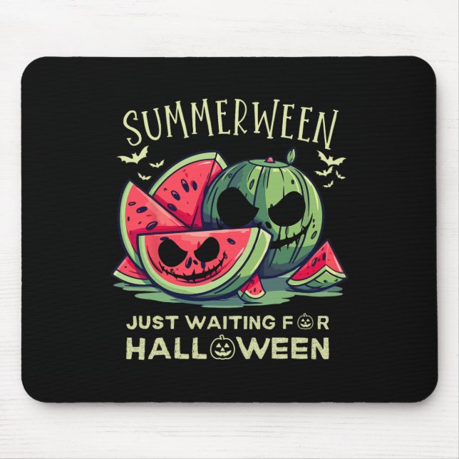 Summerween Watermelon Ghost Halloween Ts Summer Vi Mouse Pad (Front)