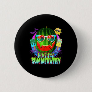 Summerween Watermelon Jack O Lantern 6 Cm Round Badge