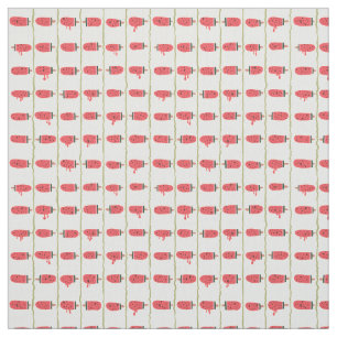 Summerween Watermelon Skull  Fabric
