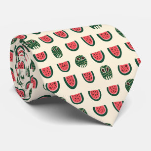 Summerween Watermelon Skull Tie