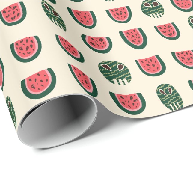 Summerween Watermelon Skull  Wrapping Paper (Roll Corner)