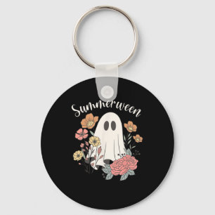 Summerween Wildflower Funny Ghost Spooky Season Ha Key Ring