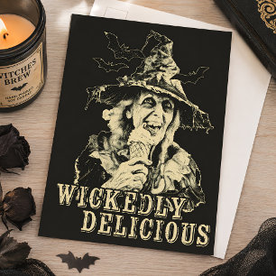 Summerween Witch with Ice Cream Spooky Goth Postcard