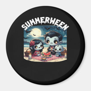 Summerween With A Family Of Vampires At The Beach Magnet