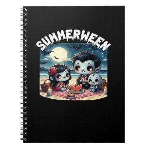 Summerween With A Family Of Vampires At The Beach Notebook