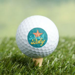 Summery Beach Baby Word Art Golf Balls