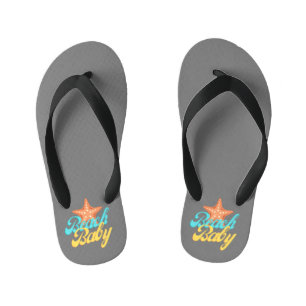 Summery Beach Baby Word Art Toddler Flip Flops