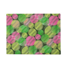 Summery Bubbles in Green and Pink Doormat