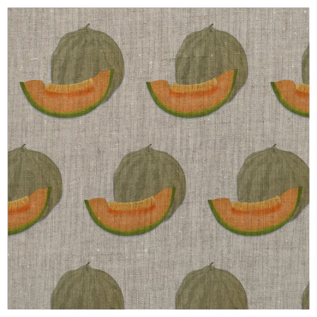 SUMMERY CANTALOUPE MELON MOTIF FABRIC (Swatch)