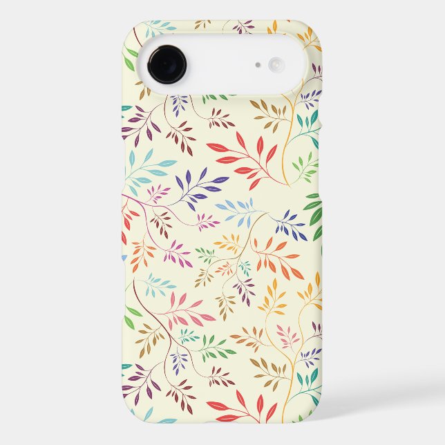 Summery, Cheerful Multi-colour Leaf Pattern (Back)