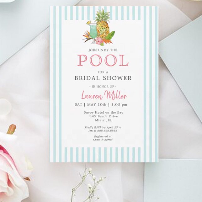 Summery Tropical drinks shower Invitation (Creator Uploaded)