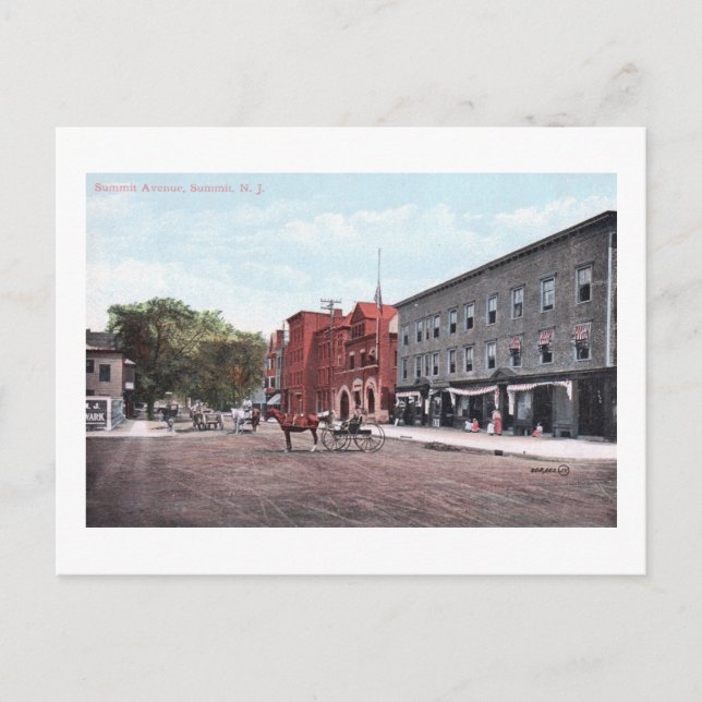 Summit Ave., Summit, NJ Vintage Postcard (Front)