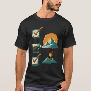 Summit Checklist   Coffee Achievement & Mountain  T-Shirt