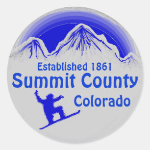 Summit County Colorado blue snowboard art stickers