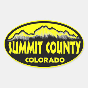 Summit County Colorado yellow oval stickers