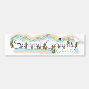 Summit County mountain scene bumpersticker Bumper Sticker