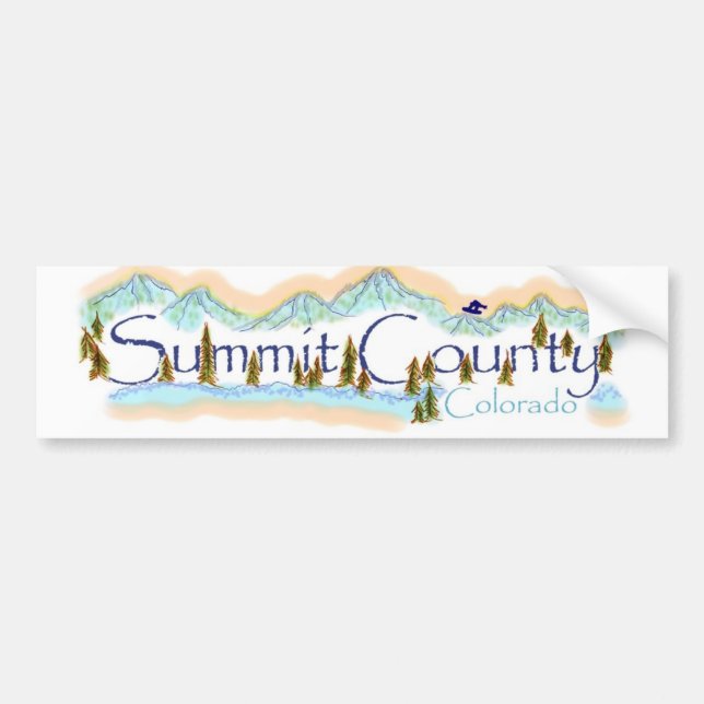 Summit County mountain scene bumpersticker Bumper Sticker (Front)