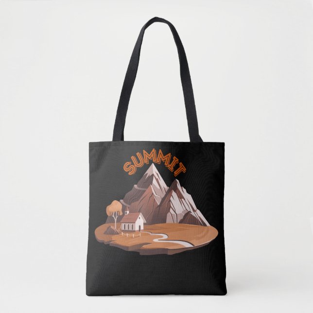 ​Summit Mountain Adventure Nature Lover Drawstring Tote Bag (Front)