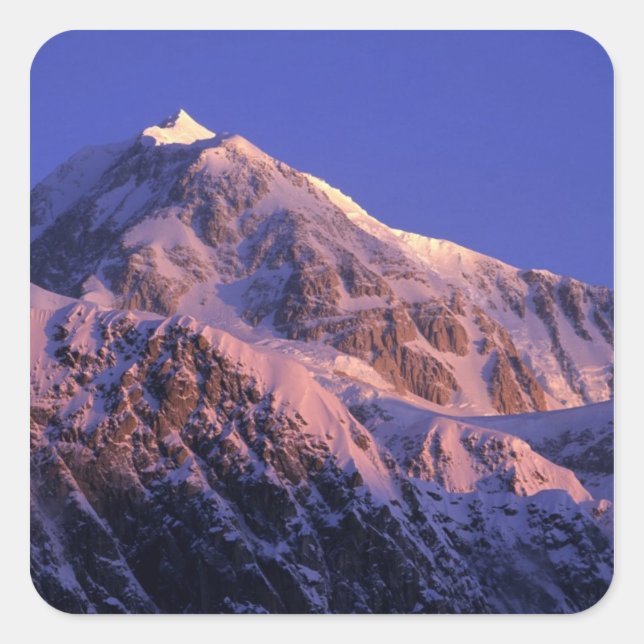 Summit of Denali Peak Mt. McKinley) at Square Sticker (Front)