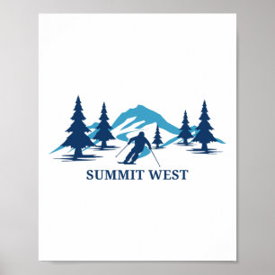Summit West Washington Ski Resort Skiing Skier Poster