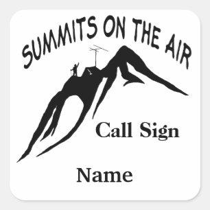 Summits on the Air Customisable Stickers Name Tags