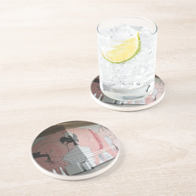Sumo Mural Wall Art Coaster (Side)