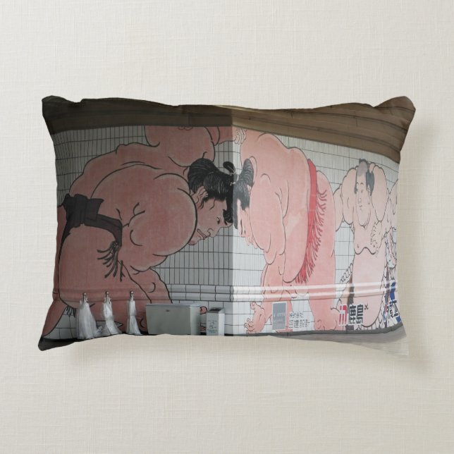 Sumo Mural Wall Art Decorative Cushion (Back)