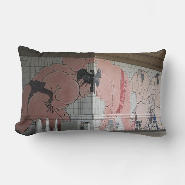 Sumo Mural Wall Art Lumbar Cushion (Front)
