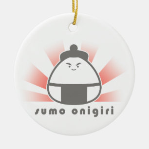 Sumo Onigiri Ceramic Tree Decoration