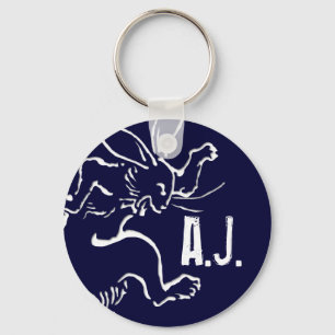 Sumo Rabbit + your initials! Key Ring