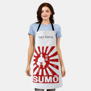 Sumo Retro Wrestler Japanese Vintage Design Apron
