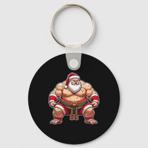 Sumo Santa Japanese Wrestler Japan Cool Christmas Key Ring