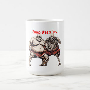 Sumo Skeleton Wrestlers In Action  Coffee Mug