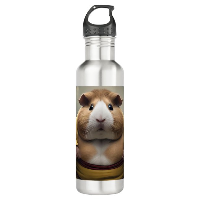 "Sumo Squeakdown: The Mighty Guinea Pig Wrestler" 710 Ml Water Bottle (Front)