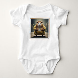 "Sumo Squeakdown: The Mighty Guinea Pig Wrestler" Baby Bodysuit